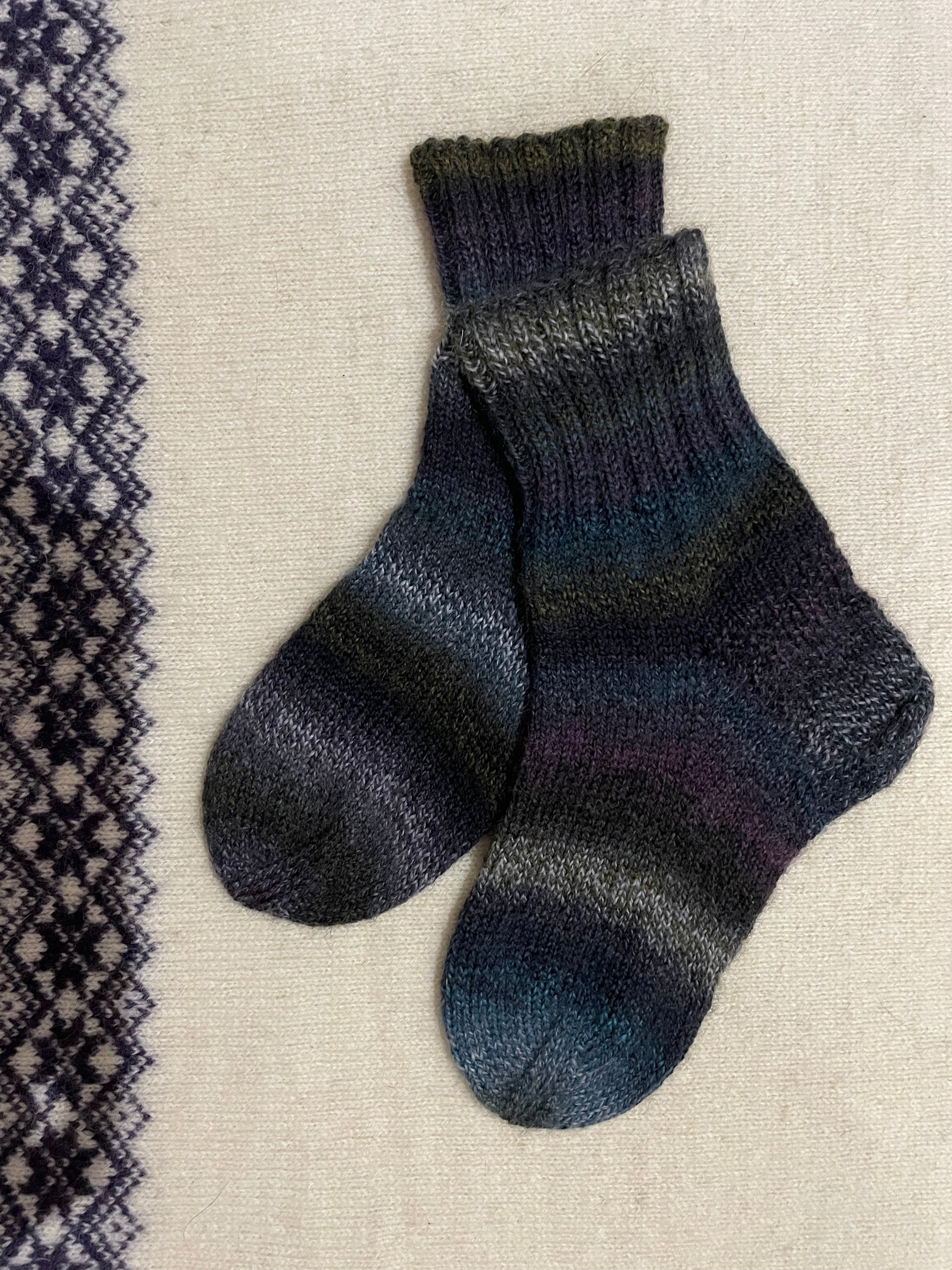 Hand knitted wool socks. Size: EUR 36-37 (23.5cm)