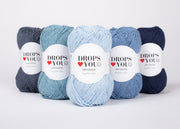 YARN Box contains 20 skeins of DROPS Loves You 9, in a different colours.